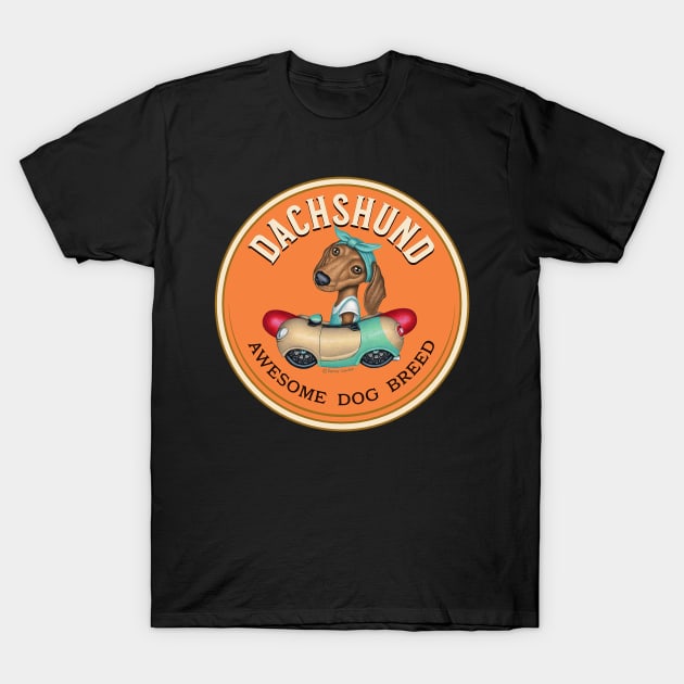 Dachshund Awesome Dog Breed T-Shirt by Danny Gordon Art